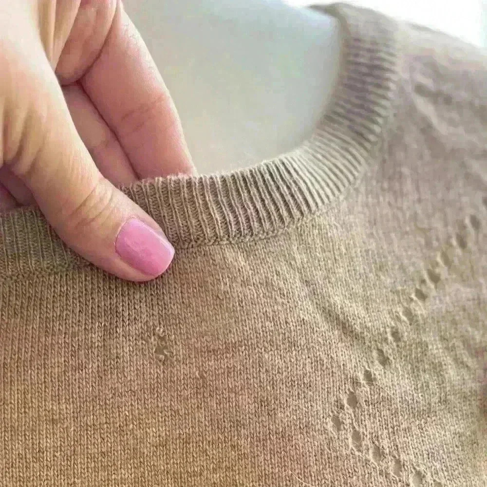 Sage & Flower Oversized Fringe Sweater Long Sleeve Beige/Tan wool S/M - EUC - Picture 8 of 8